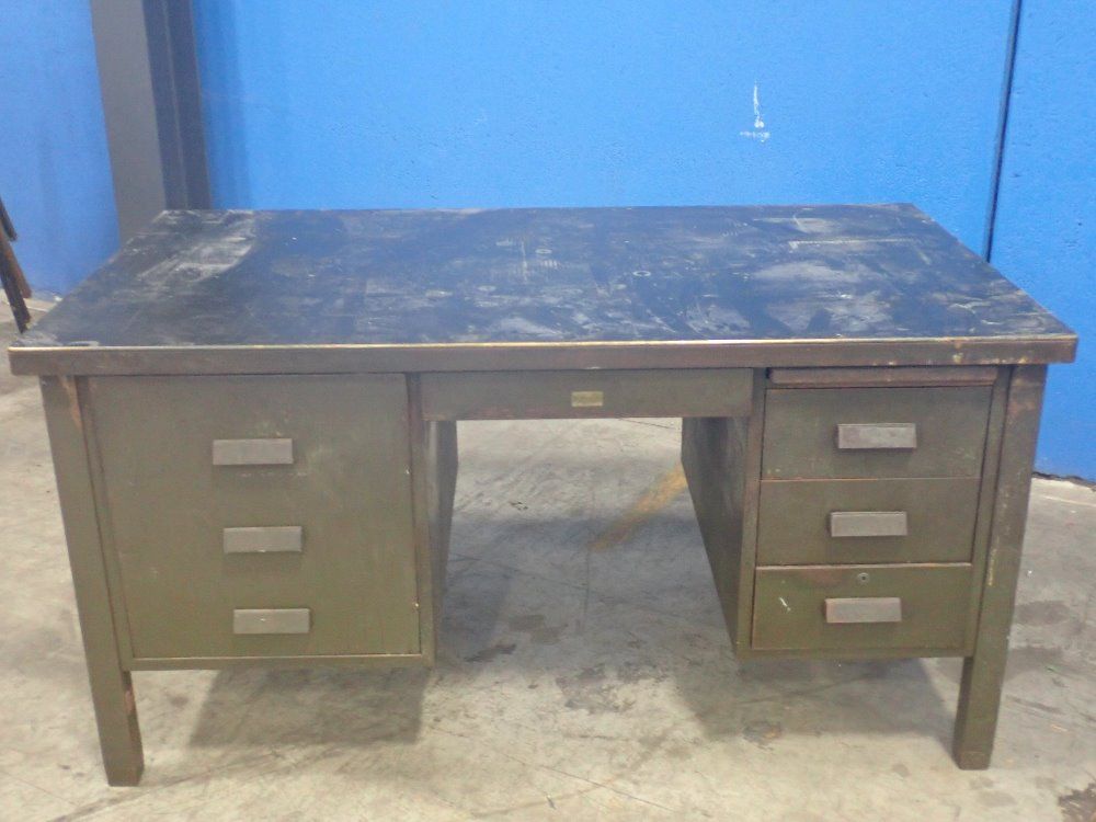 The General Fireproofing Co. 4 Drawers/2 Shelves/pull-out Ledge Steel Work Desk - Allsteel