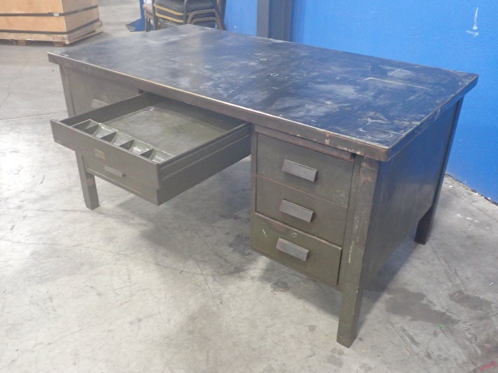 The General Fireproofing Co. 4 Drawers/2 Shelves/pull-out Ledge Steel Work Desk - Allsteel