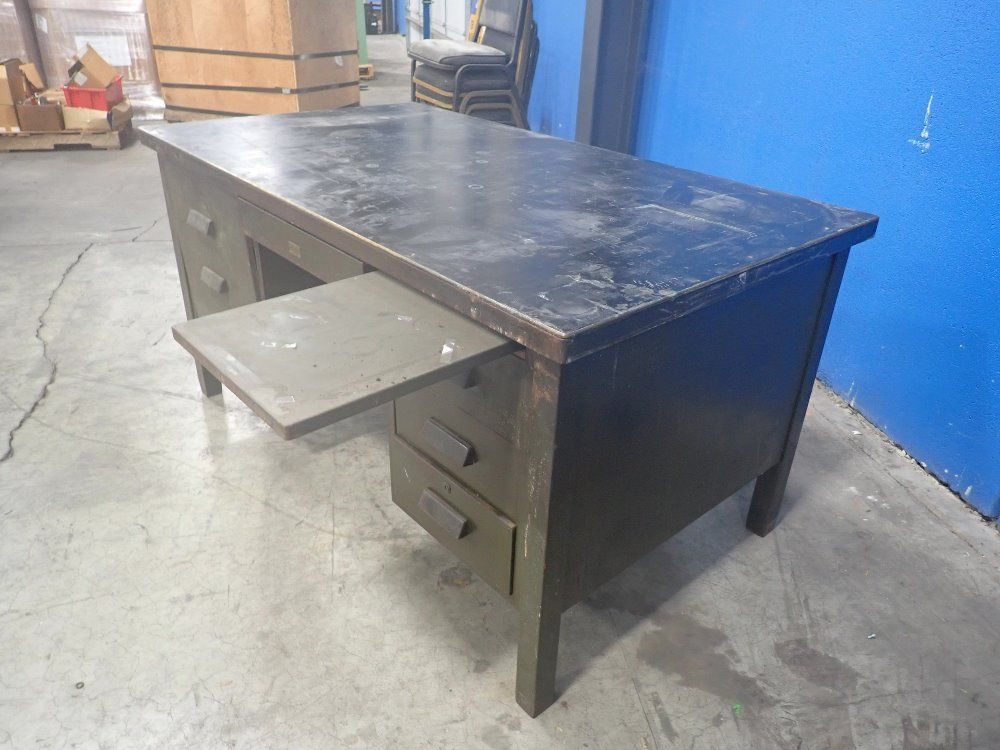 The General Fireproofing Co. 4 Drawers/2 Shelves/pull-out Ledge Steel Work Desk - Allsteel