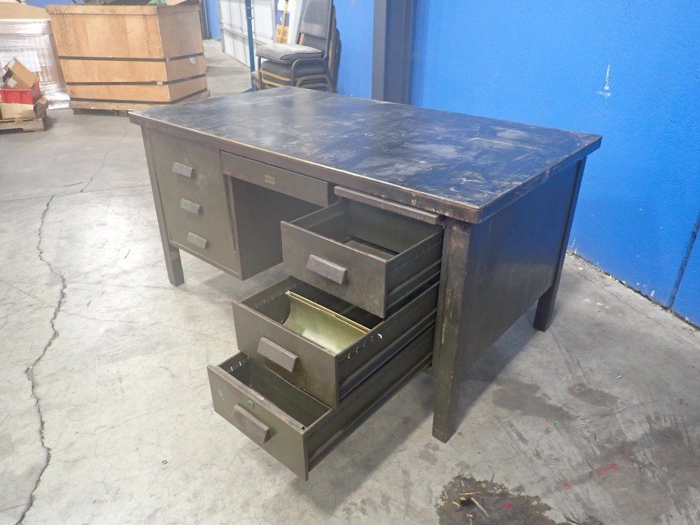 The General Fireproofing Co. 4 Drawers/2 Shelves/pull-out Ledge Steel Work Desk - Allsteel