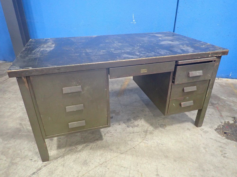 The General Fireproofing Co. 4 Drawers/2 Shelves/pull-out Ledge Steel Work Desk - Allsteel