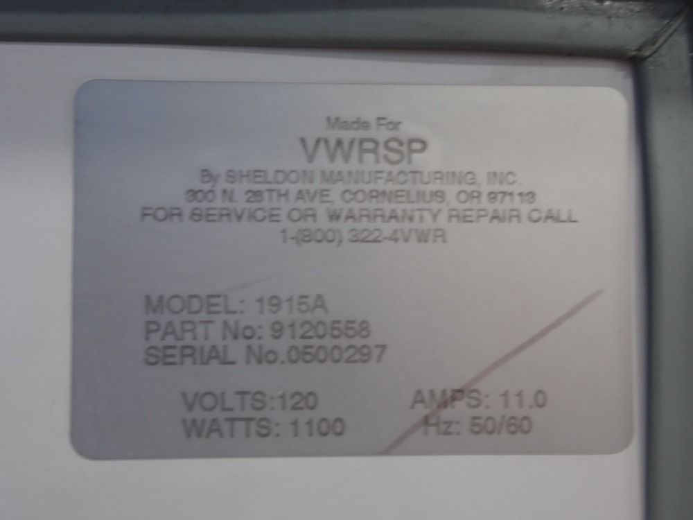 Vwr Incubator - 1915a