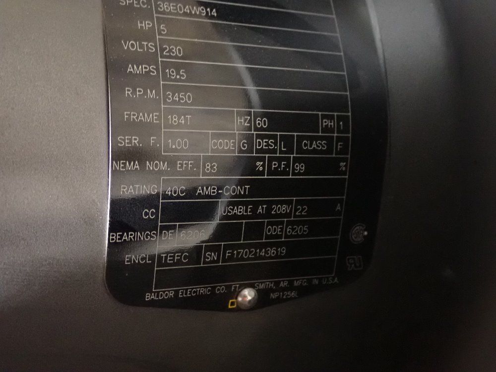 Baldor 5 Hp Blower - L3608t