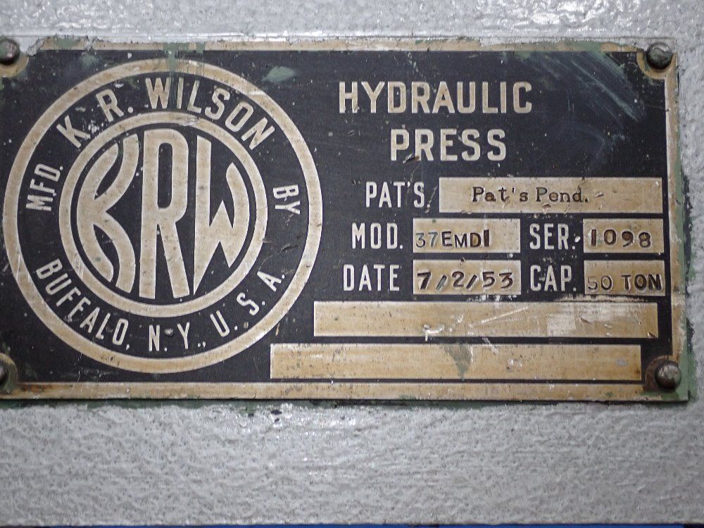 K.r. Wilson 50 Ton Hydraulic Unit - 37emd I