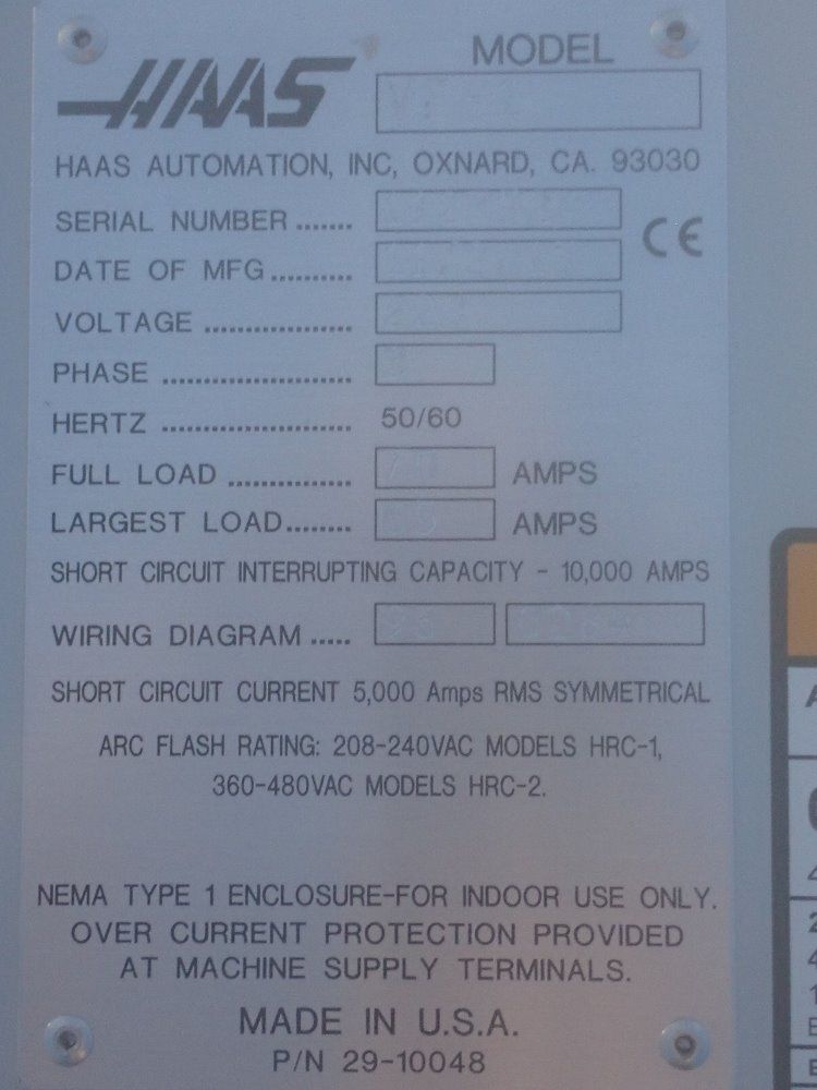 Haas Cnc Vertical Machining Center - Vf-1