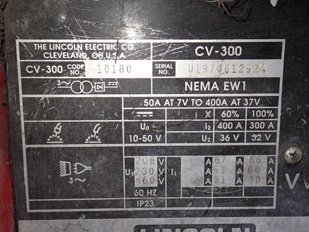 Lincoln Electric 300 Amps Welder - Cv-300
