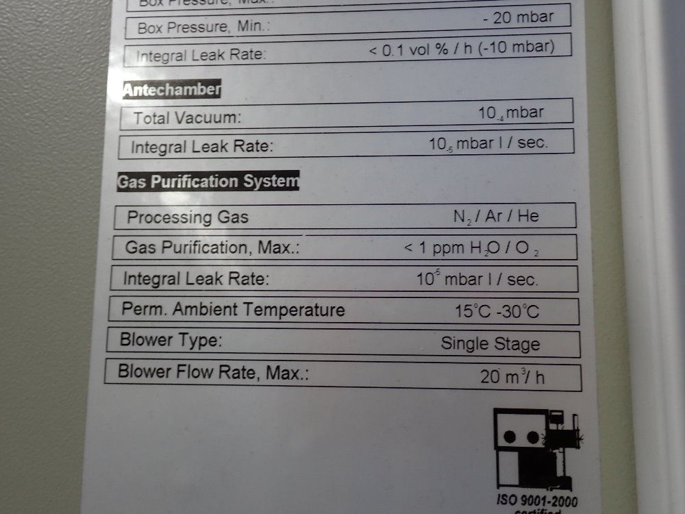 Mbraun Vacuum Chamber - Labmaster 130