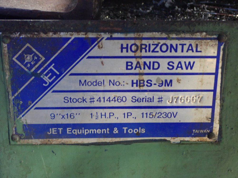 Jet 9" X 16" Horizontal Bandsaw - Hbs-9m