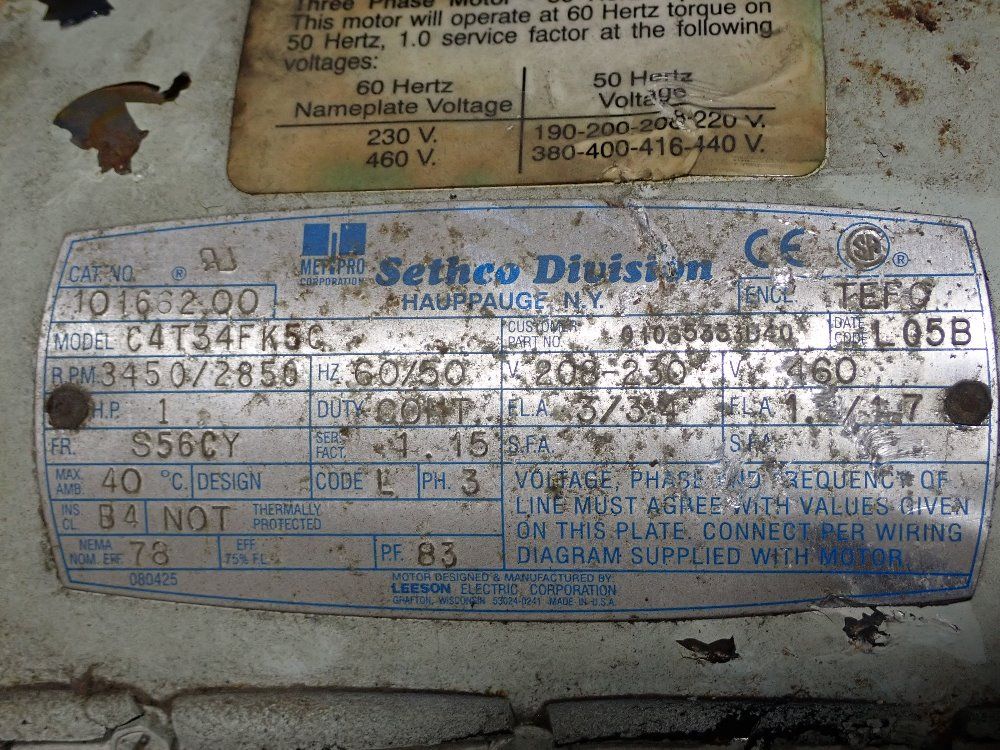 Sethco 1 Hp Sealless Pump - Pmsp-1040wt