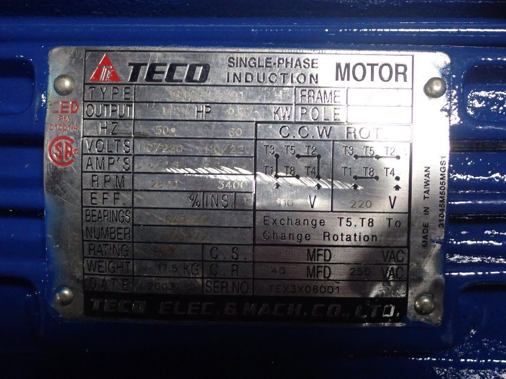 Teco 1/2 Hp Pump - Bed2-lsx01