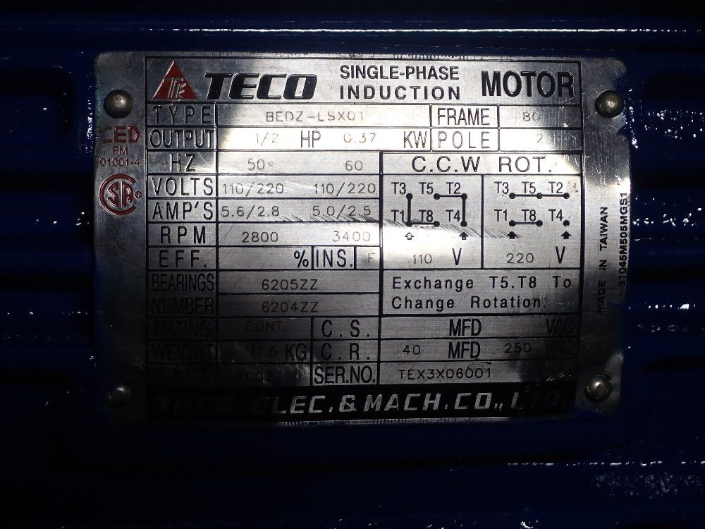 Teco 1/2 Hp Pump - Bed2-lsx01