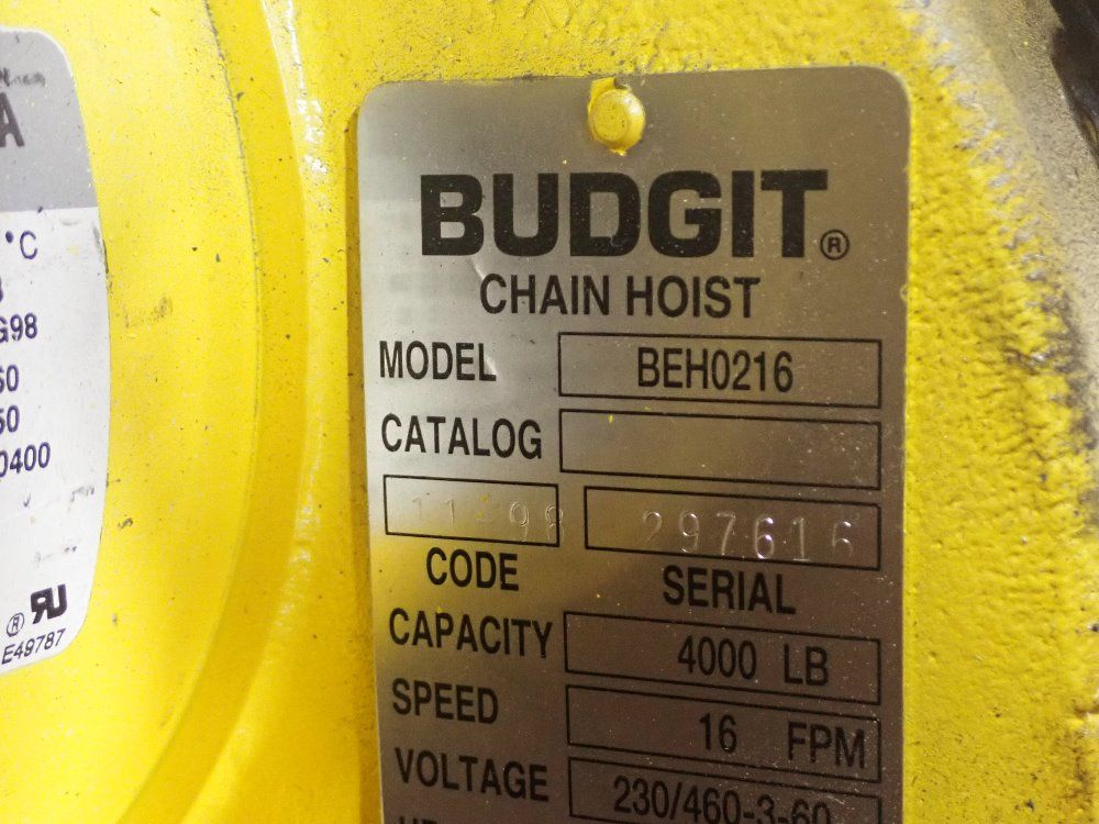 Budgit 4000lbs Hoist - Beh216