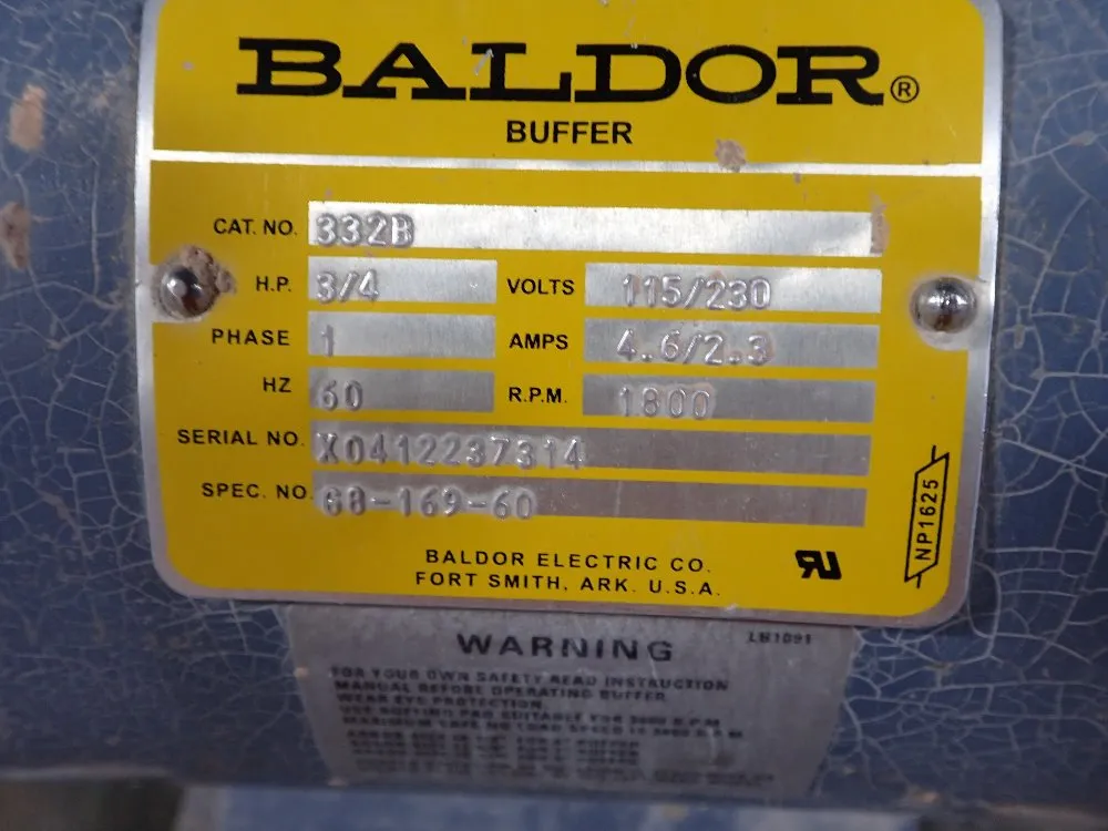 Baldor 10" Pedestal Buffer - 332b