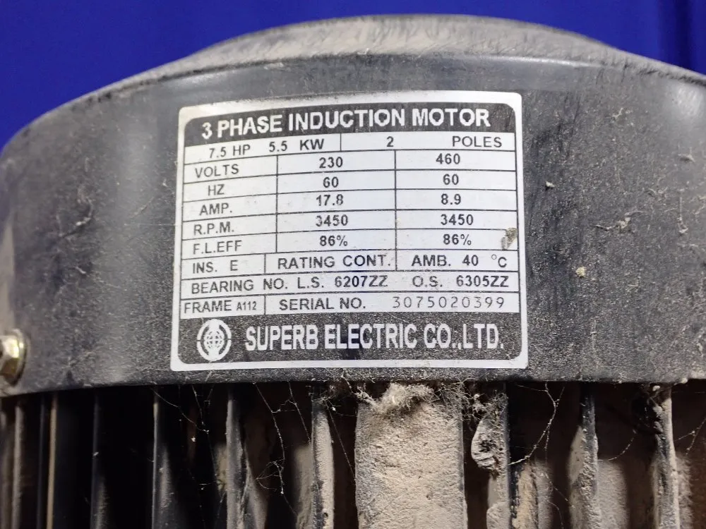 Dayton 7.5 Hp Dust Collector - 3aa26