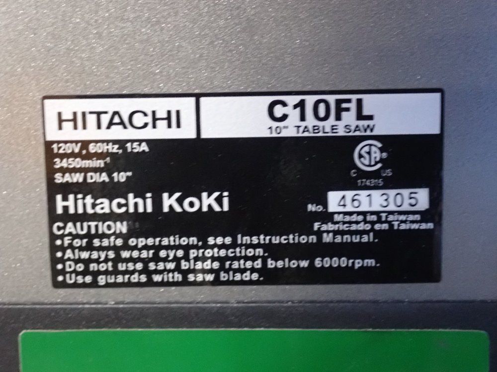 Hitachi 10" Table Saw - C10fl