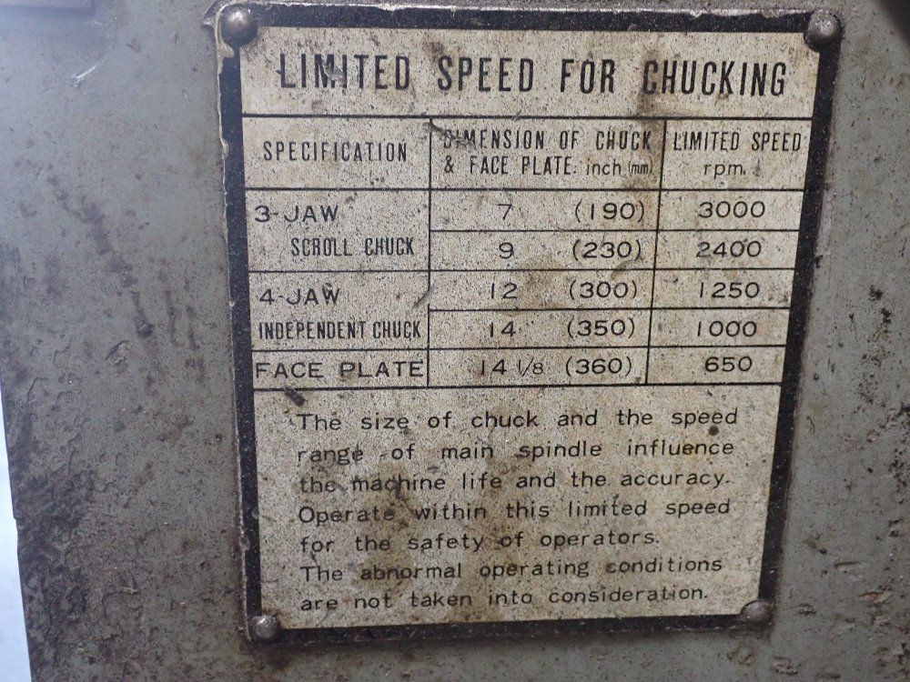 Mazak 18"x72" Gap Bed Lathe