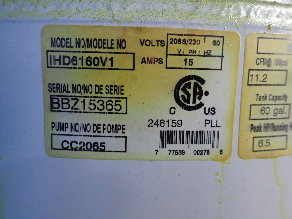 Iron Horse 60 Gal Compressor - Ihd6160v1