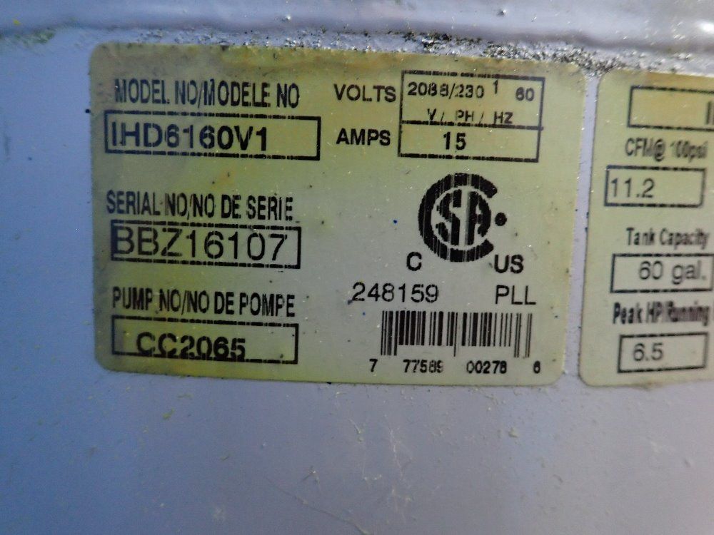 Iron Horse 60 Gal Compressor - Ihd6160v1