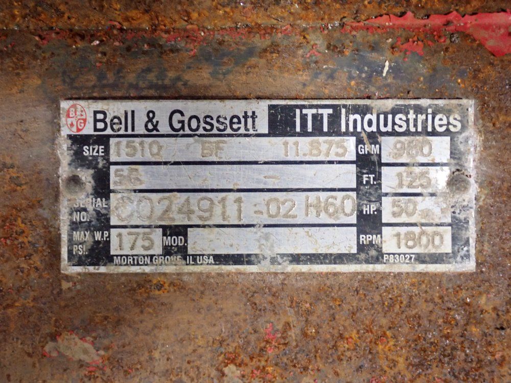 Bell & Gossett 50 Hp Pump
