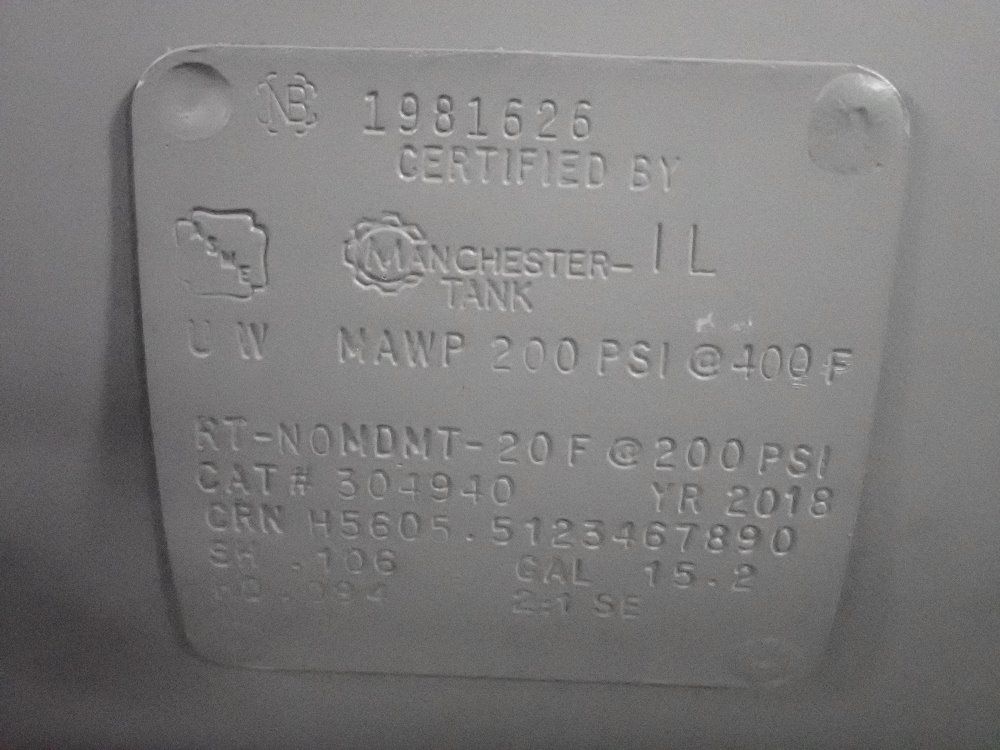 Manchester Tanks 15 Gallons Compressor Tank