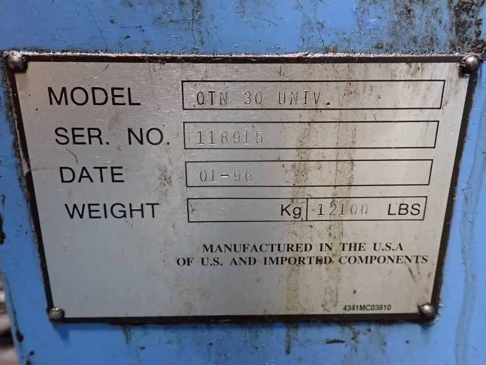 Mazak Cnc Lathe - Qtn30 Univ