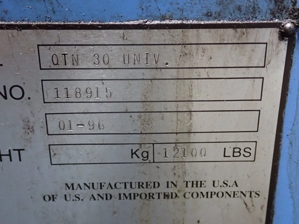 Mazak Cnc Lathe - Qtn30 Univ