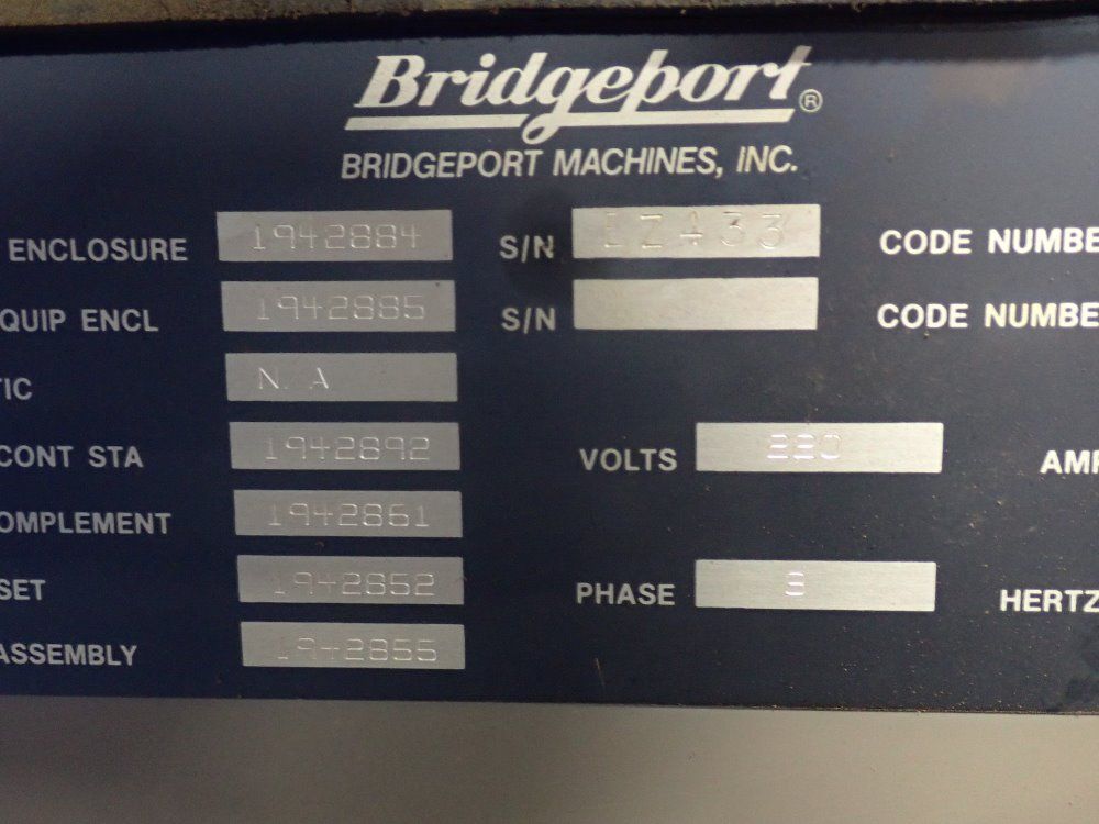 Bridgeport 9" X 48" Cnc Vertical Mill - Ez-trak Sx