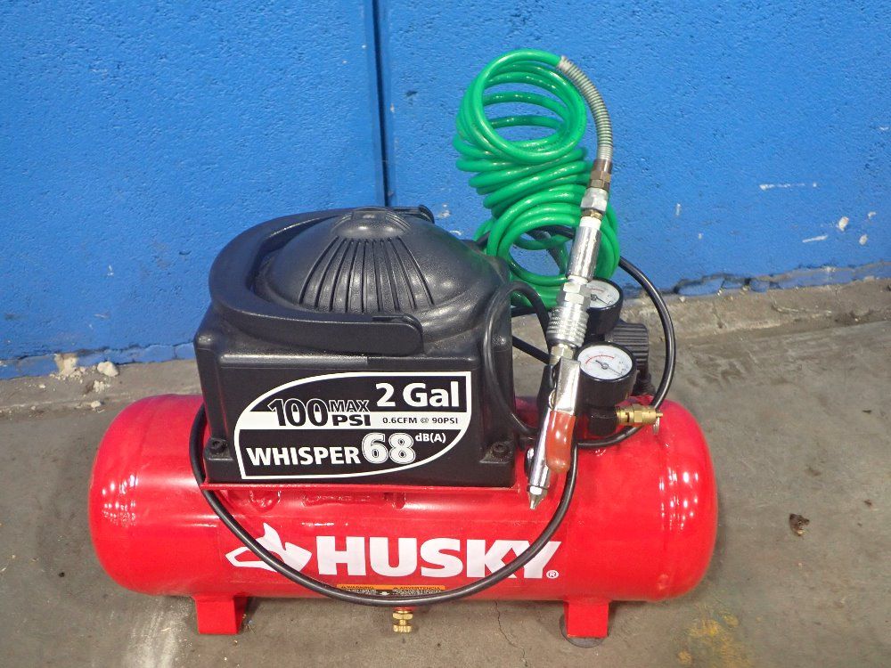 Husky 100 Psi (.6 Cfm@90 Psi) Portable Electric Air Compressor - Hd1004tk (whisper 68)