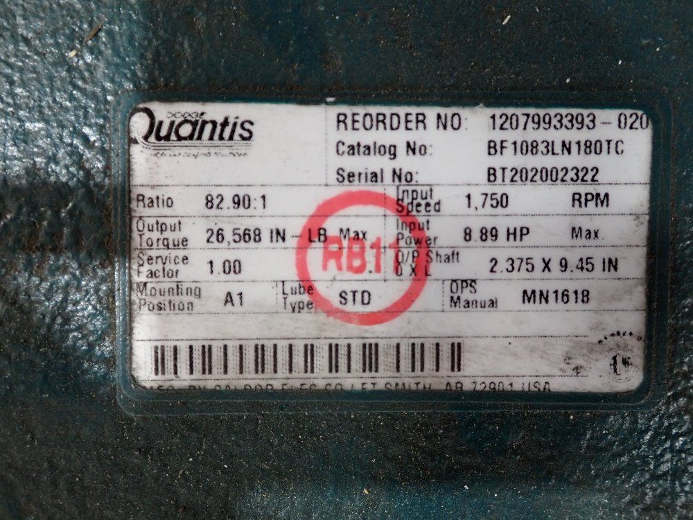 Quantis 8.89hp Gear Reducer - Bf1083ln180tc