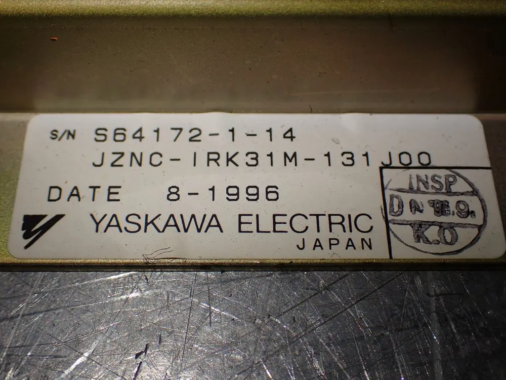 Yaskawa Jznc-irk31m-131 Cnc Chassis With I/o Modules. - Jznc-irk31m-131j00