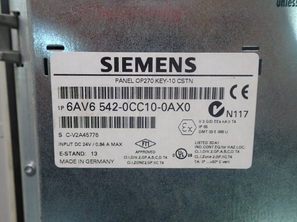 Siemens 6av6542-0cc10-0ax0 Operator Panel. - 6av6542-0cc10-0ax0