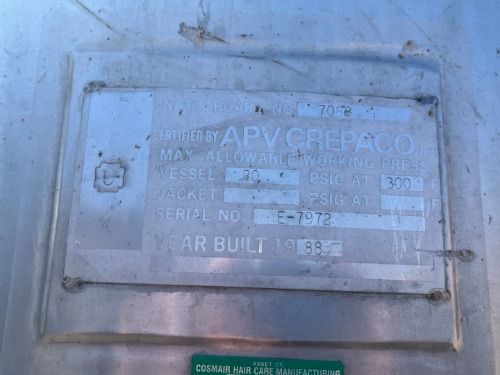 Apv Crepaco Receiver Tank