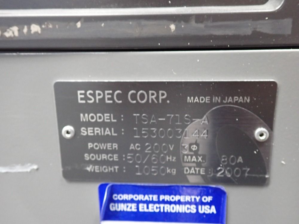 Espec Corp 15"x18"x18" Thermal Shock Chamber - Tsa715-a