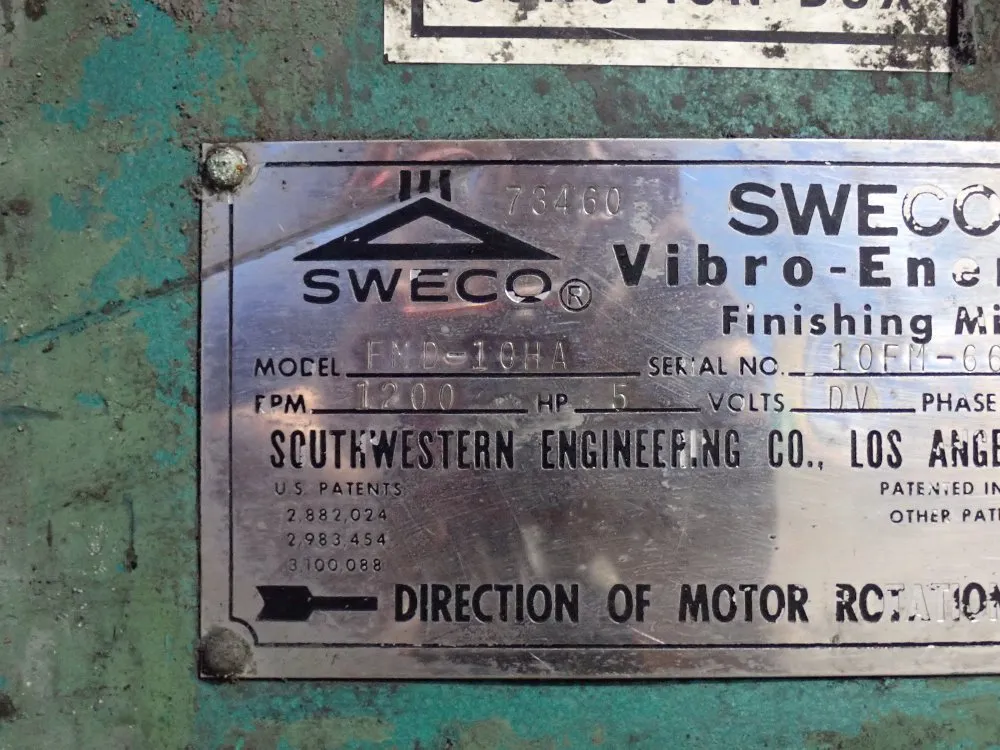 Sweco Vibratory Finisher