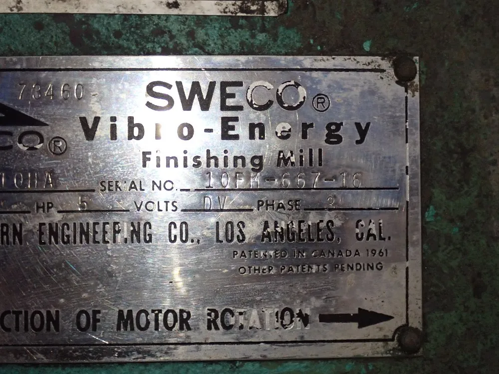 Sweco Vibratory Finisher