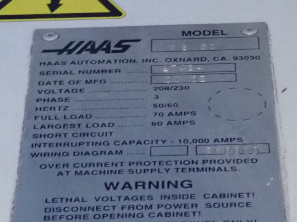 Haas 2002 Haas Vf850 Cnc Vmc