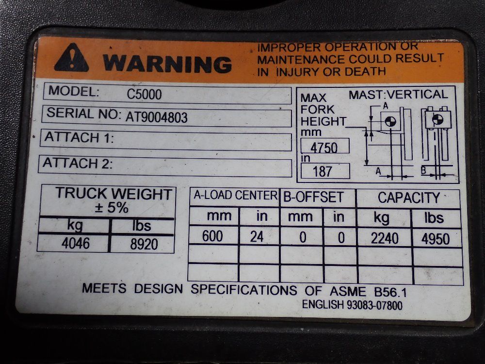 Caterpillar Caterpillar C5000 Propane Forklift