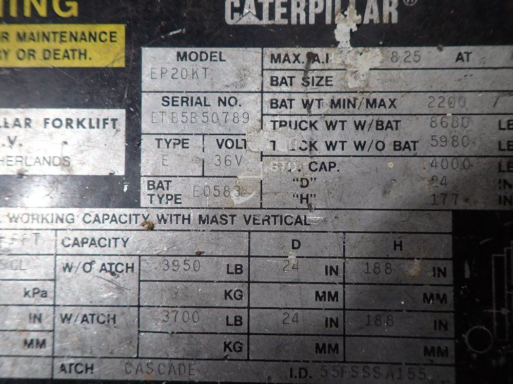 Caterpillar Caterpillar Ep20kt Electric Forklift