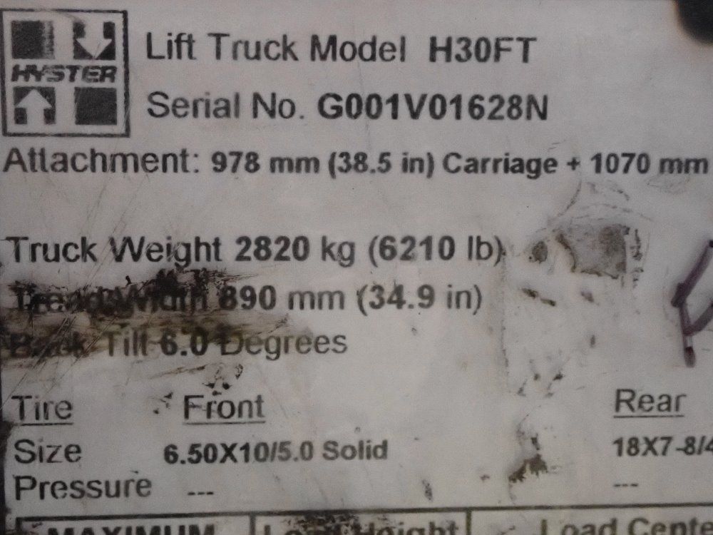 Hyster Hyster H30ft Propane Forklift