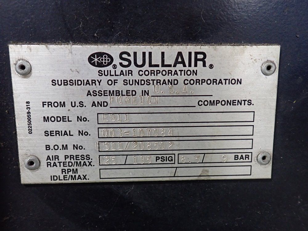 Sullair Sullair 40 Hp Air Compressor