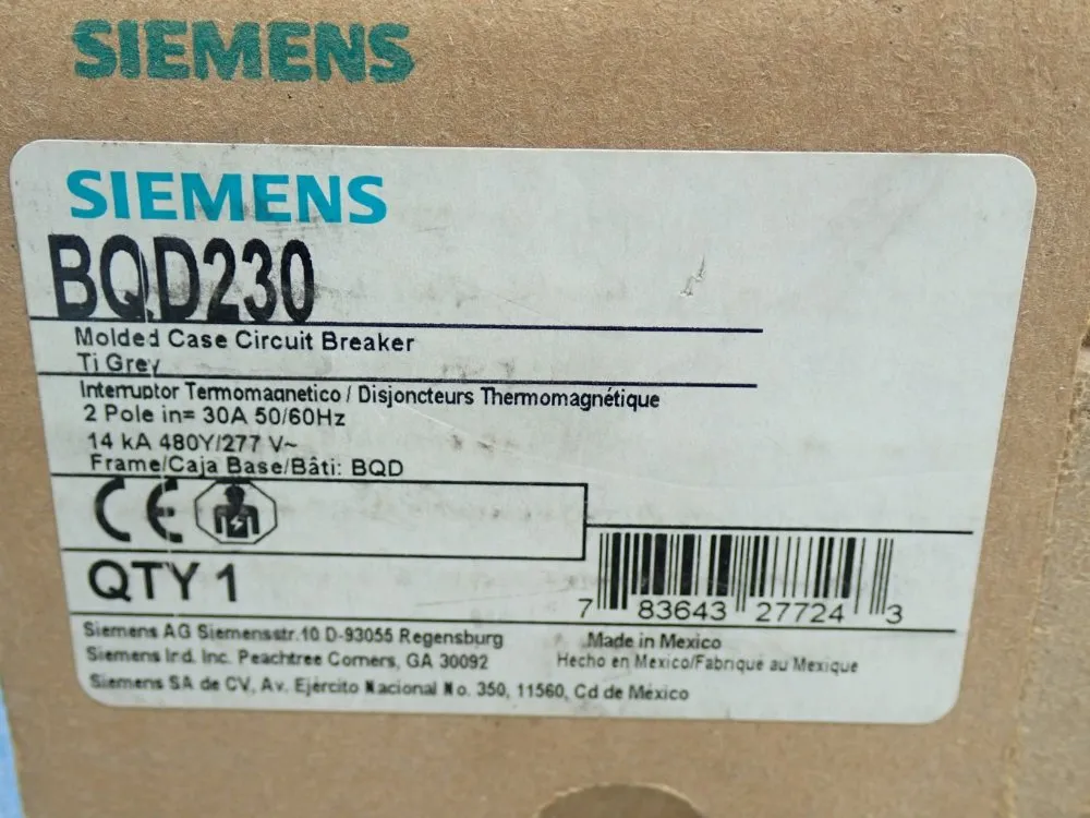 Siemens Molded Case Circuit Breaker - Bqd230