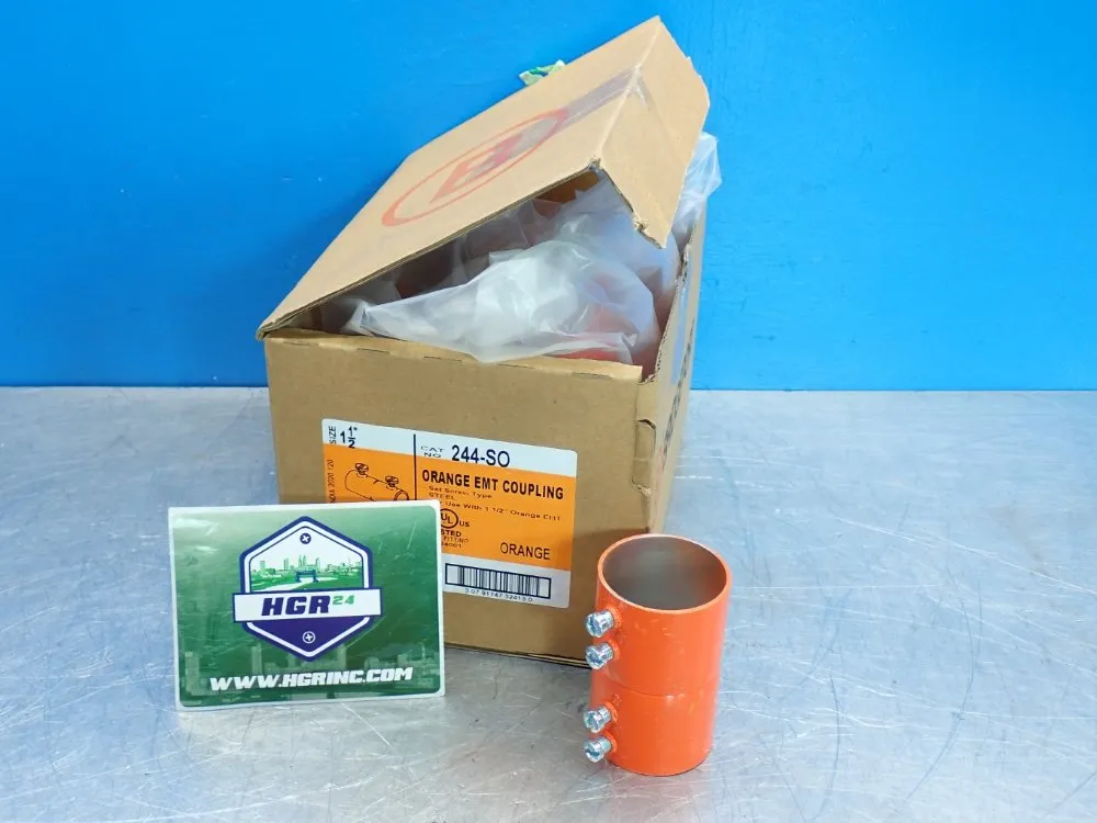 Bridgeport 1-1/2 Coupling Orange Set Screw Emt Coupling - 244-so