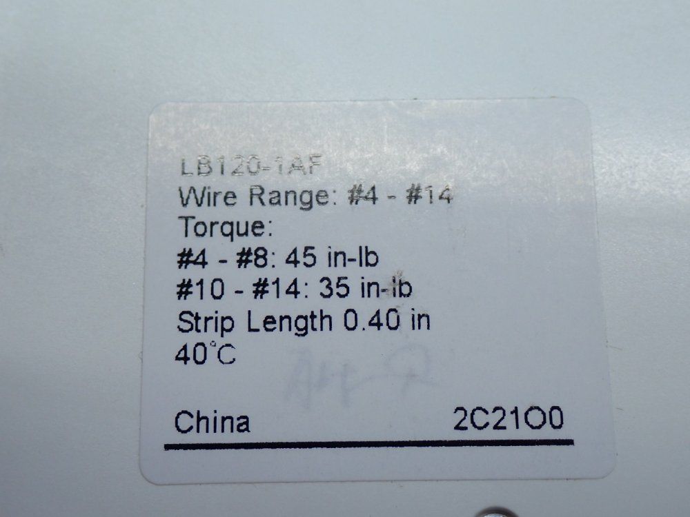 Leviton Hydraulic Circuit Breaker - Lb120-1af