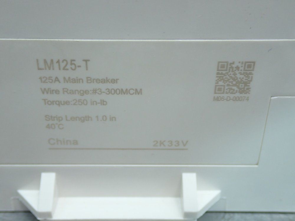 Leviton Thermal Magnetic Main Circuit Breaker - Lm125-t