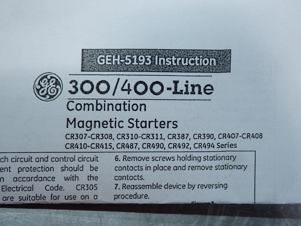 General Electric 300-line Control Nema Combination Starter Fusible Disconnect - Cr308bt 18ragdal5a