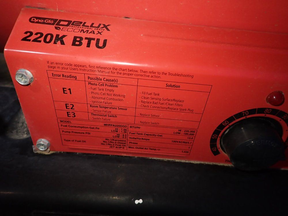 Dyna-glo 220000 Btu Forced Air Heater - Mhrfa220dgd