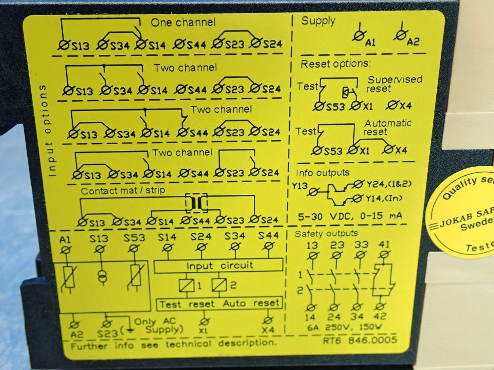 Jokab Safety Rt6 Safety Relay - Rt6-24vdc