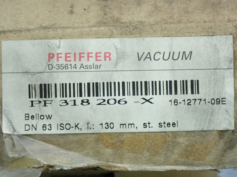 Pfeiffer Iso-k Vacuum Component - Pf318206-x