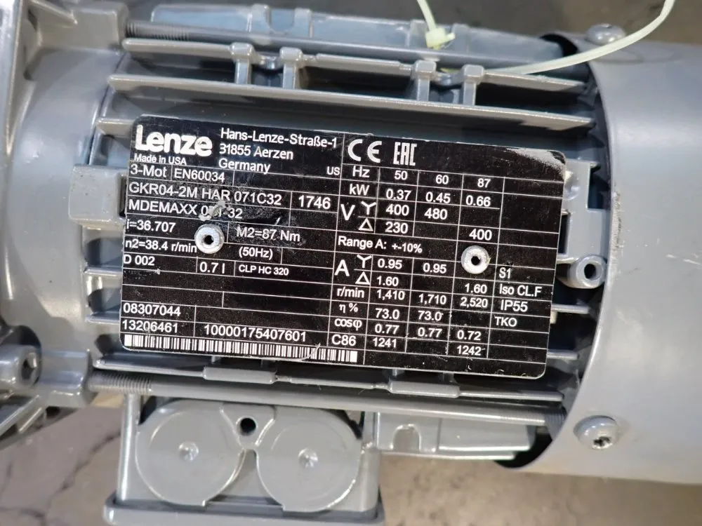 Lenze 0.66 Kw Gear Drive - Gkr04-2m Har071c32