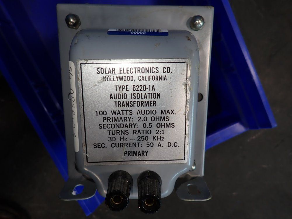 Solar Electronics Co 100 Watts Audio Isolation Transformer - 6220-1a